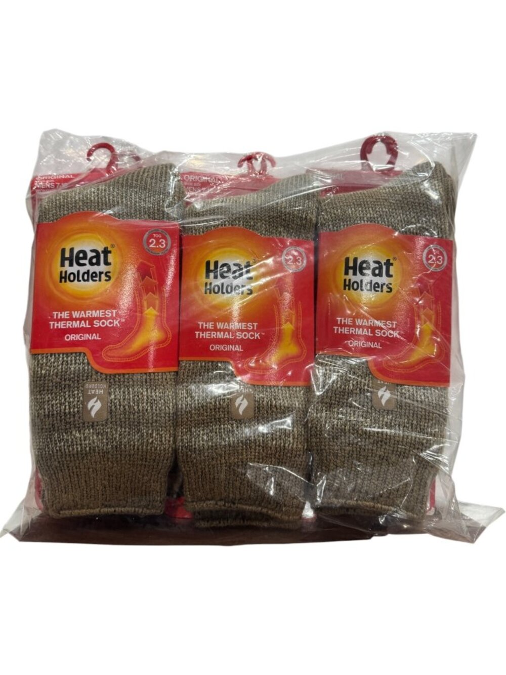 🧦 Heat Holders 6 Pack Original Warmest Thermal Socks Clay Mens 7-12 Womens 8-13